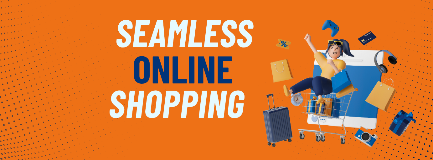 Blue and Yellow Modern Elegant Online Shopping Facebook Cover